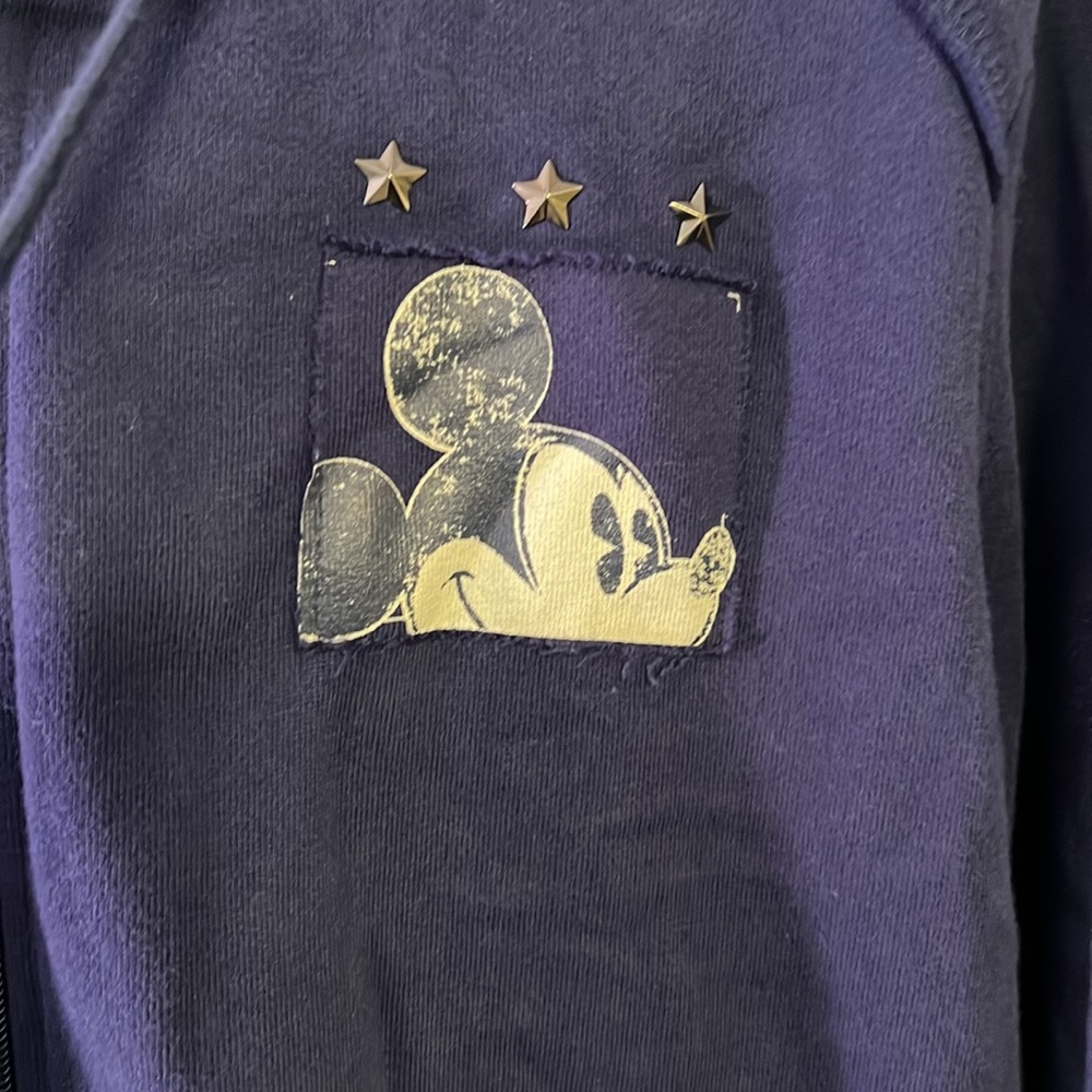 Disney Authentic Mickey Star Pattern Pull Zip Hoo… - image 3